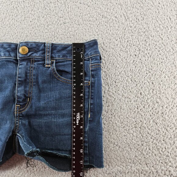 American‎ Eagle Shorts Womens 6 Denim Super Stretch Jegging Cut Off Distressed - Picture 14 of 15